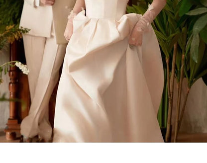 Plain A-Line Wedding Flower Gown