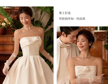 Plain A-Line Wedding Flower Gown