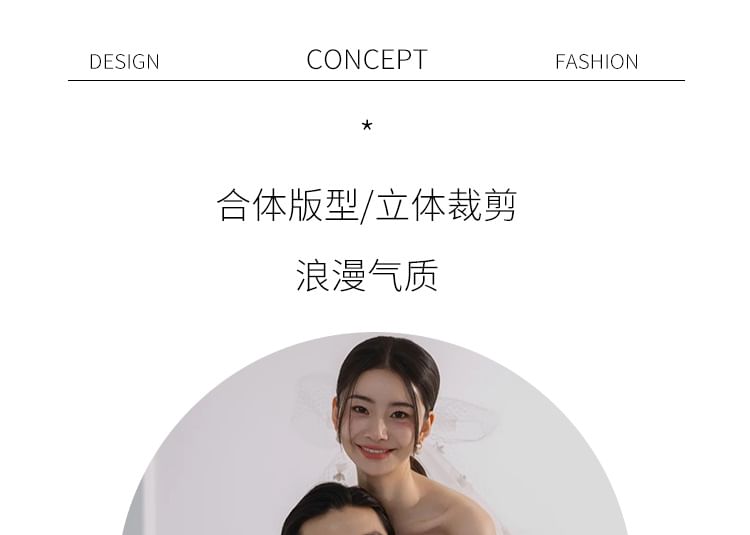 Wedding Sheath Flower Off Shoulder Gown