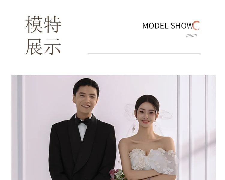 Wedding Sheath Flower Off Shoulder Gown