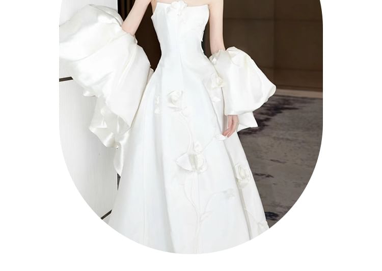 Wedding Strapless Plain Gown A-Line