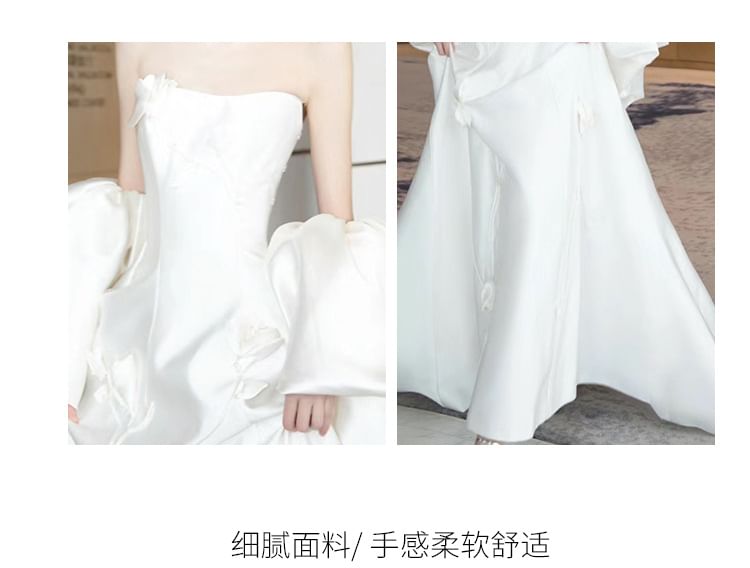 Wedding Strapless Plain Gown A-Line