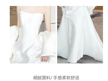 Wedding Strapless Plain Gown A-Line