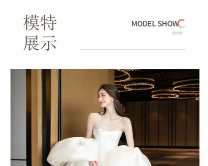 Wedding Strapless Plain Gown A-Line