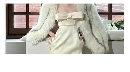 Mermaid Wedding Bow Plain gown Strapless