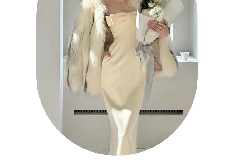 Mermaid Wedding Bow Plain gown Strapless