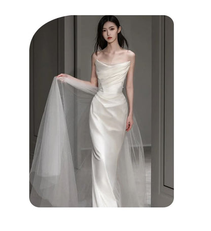 Wedding Gown Mermaid Strapless Plain
