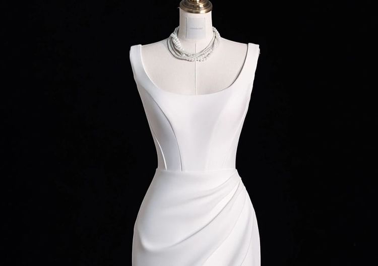 Wedding Gown Plain Sleeveless A-Line