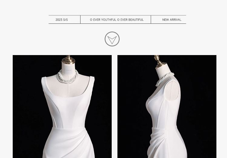 Wedding Gown Plain Sleeveless A-Line