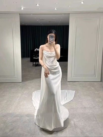 Gown Wedding Mermaid Plain Strapless