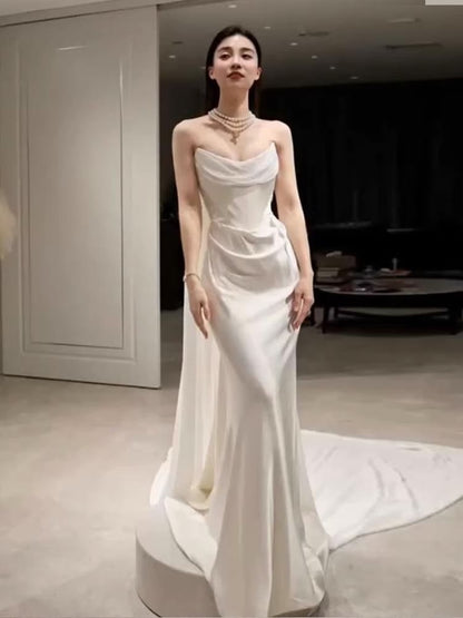 Gown Wedding Mermaid Plain Strapless