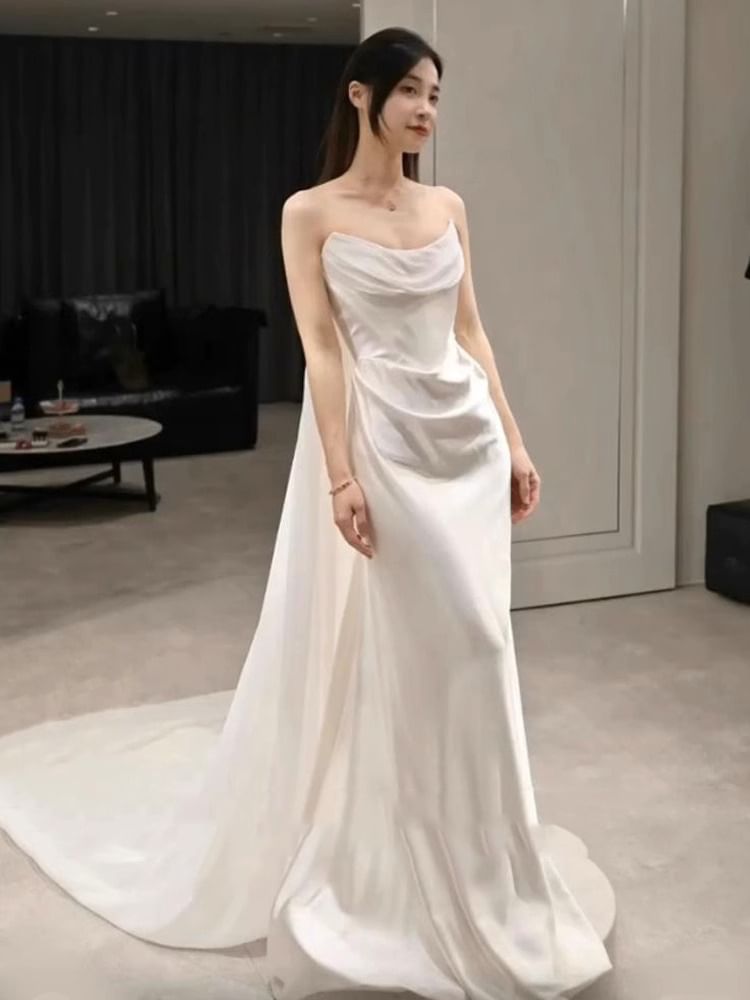 Gown Wedding Mermaid Plain Strapless