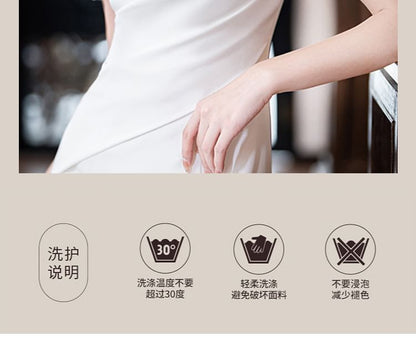 Gown Flower Mermaid Wedding Plain Short-Sleeve