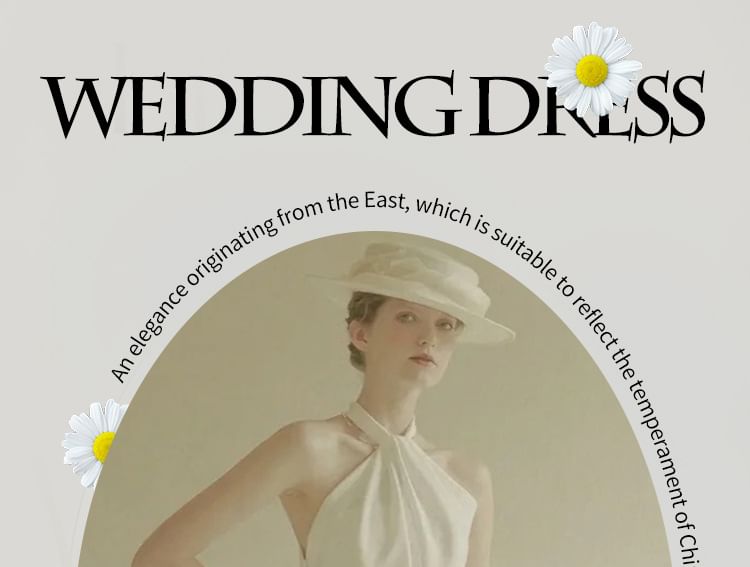 A-Line Halter Plain Neck Gown Wedding