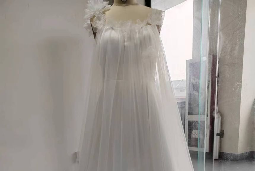 A-Line Gown Sleeveless Wedding Plain