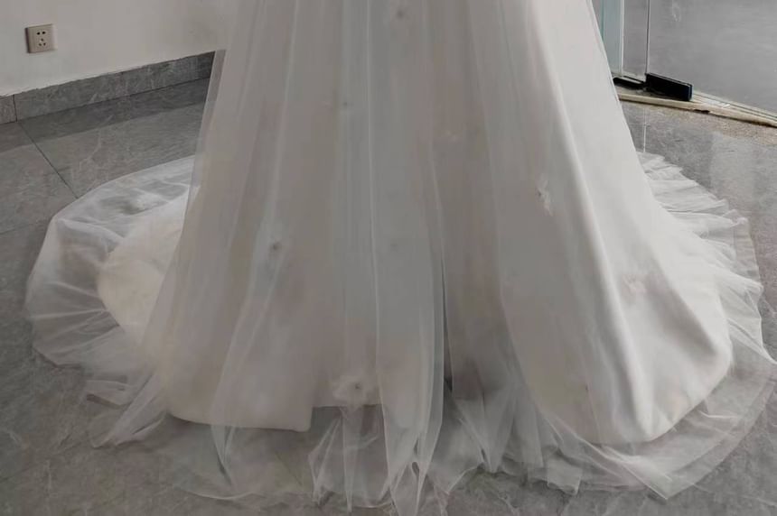 A-Line Gown Sleeveless Wedding Plain