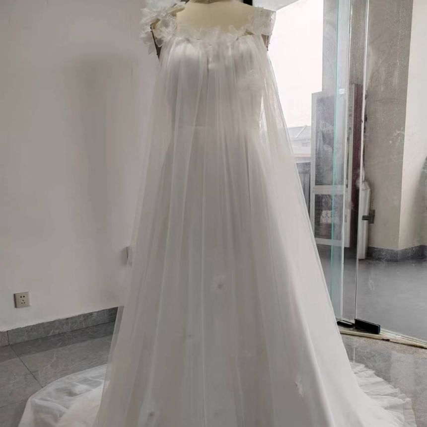 A-Line Gown Sleeveless Wedding Plain