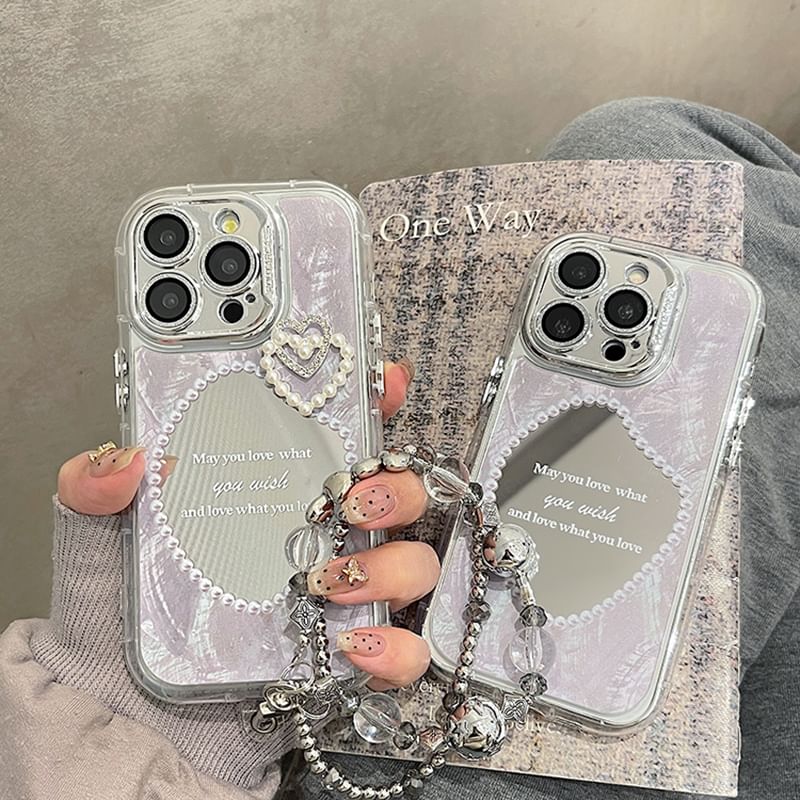 Faux Mirrored Phone Pearl Case