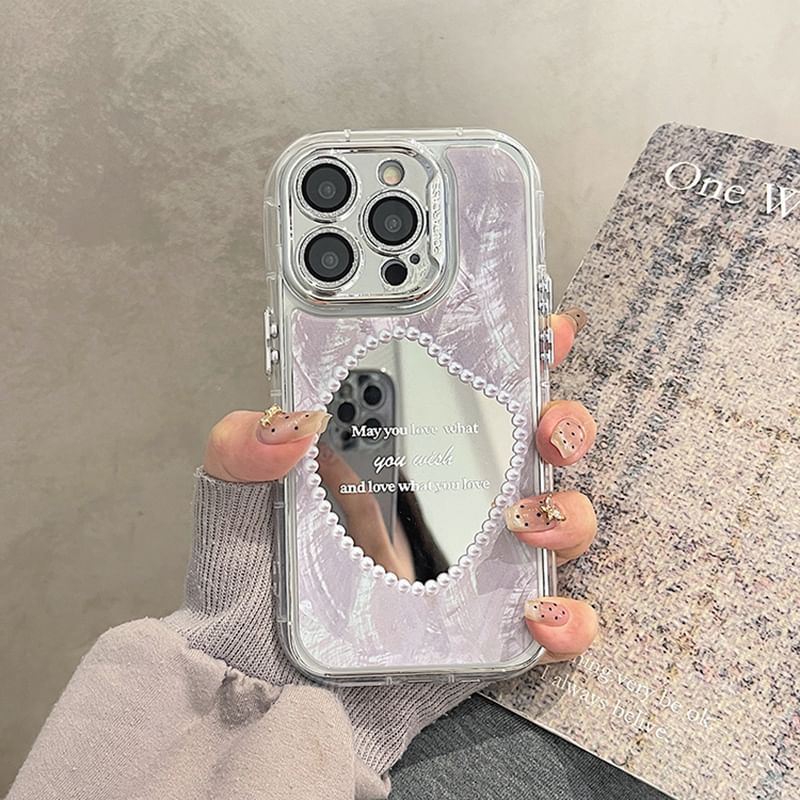 Faux Mirrored Phone Pearl Case