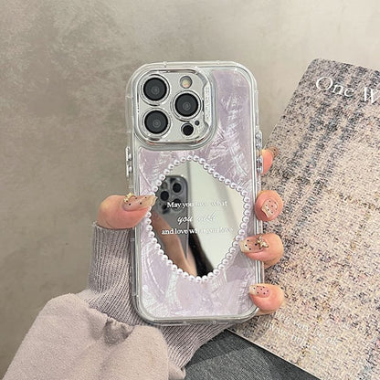 Faux Mirrored Phone Pearl Case