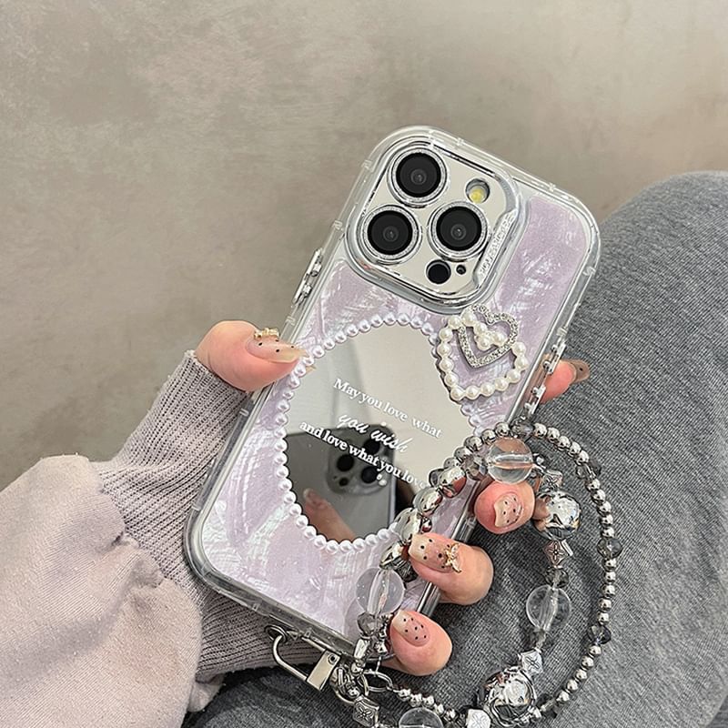 Faux Mirrored Phone Pearl Case