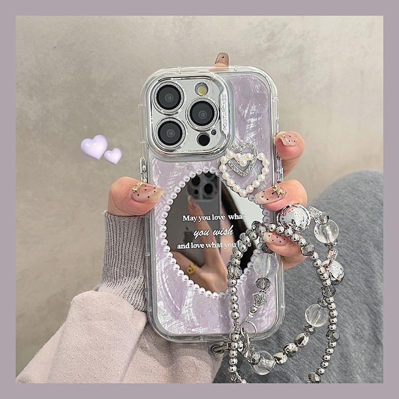 Faux Mirrored Phone Pearl Case
