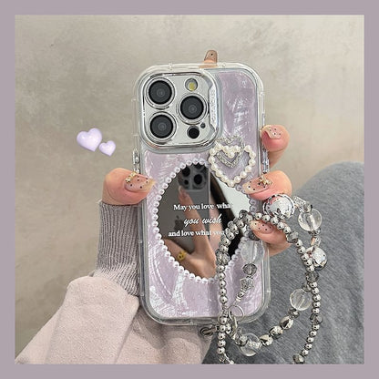 Faux Mirrored Phone Pearl Case