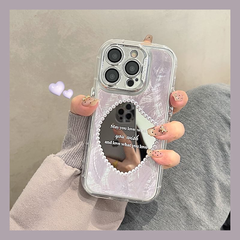 Faux Mirrored Phone Pearl Case