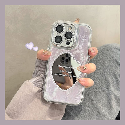 Faux Mirrored Phone Pearl Case
