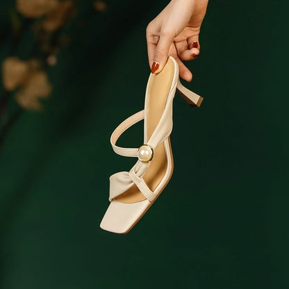 High Waist Plain Slide Sandals