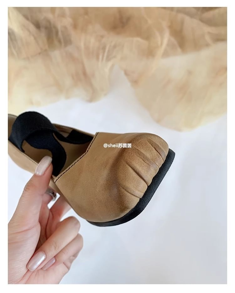 Genuine (Various Block Pumps Designs) Leather Heel