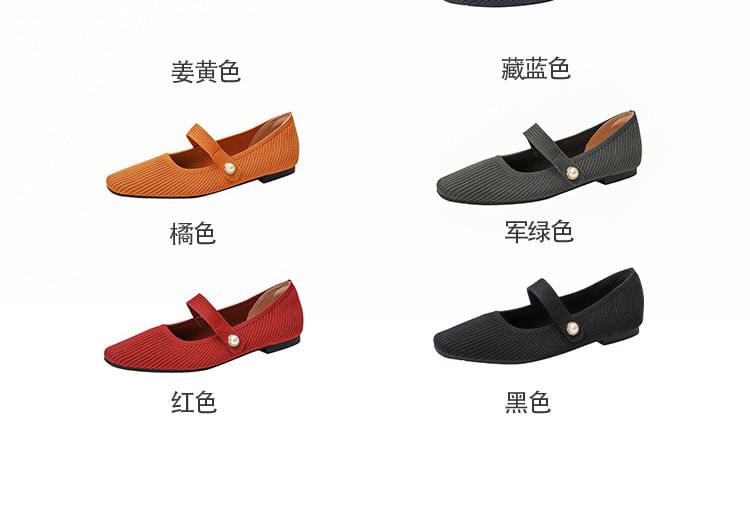 Flats Jane Fabric Plain Mary