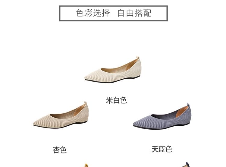 Plain Pointed Fabric Flats