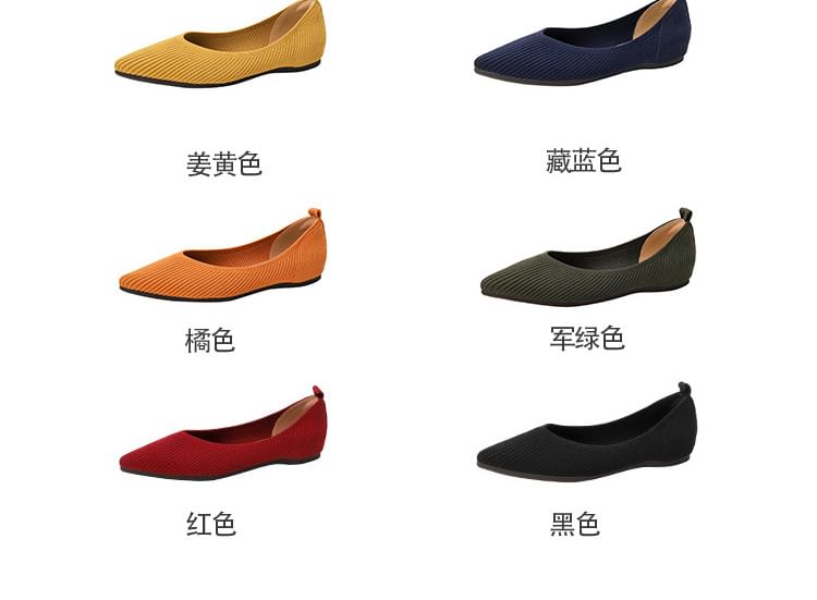 Plain Pointed Fabric Flats