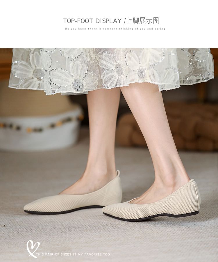 Plain Pointed Fabric Flats