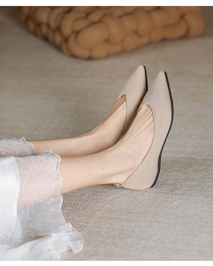 Plain Pointed Fabric Flats