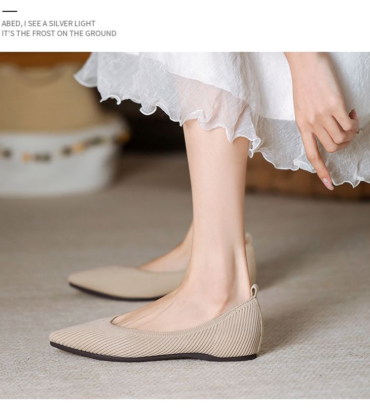 Plain Pointed Fabric Flats