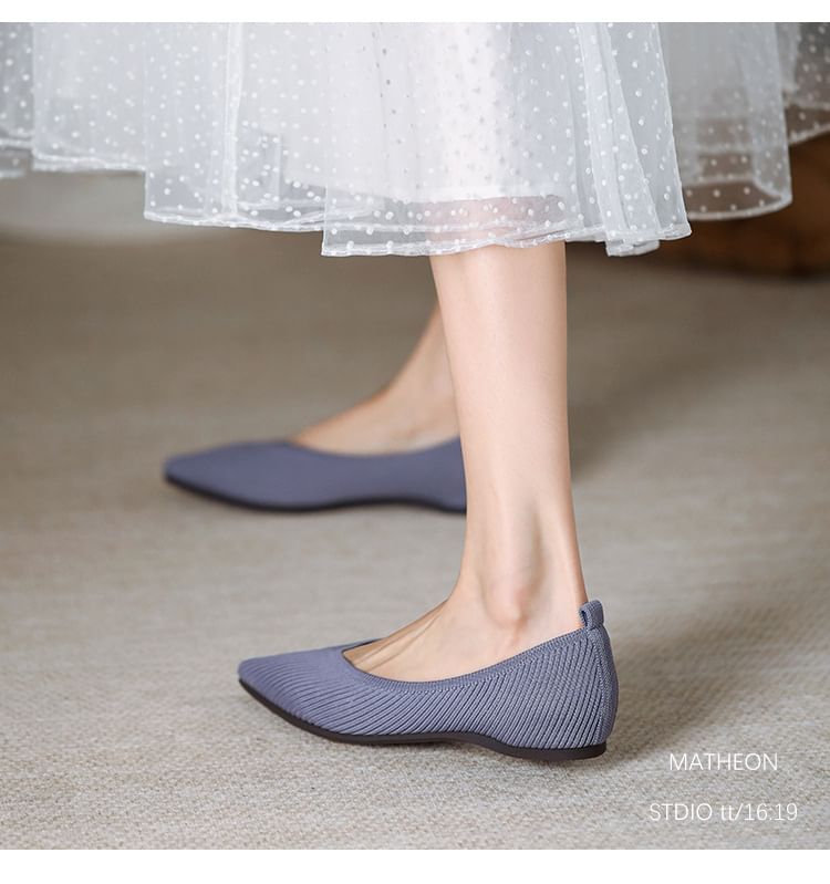 Plain Pointed Fabric Flats