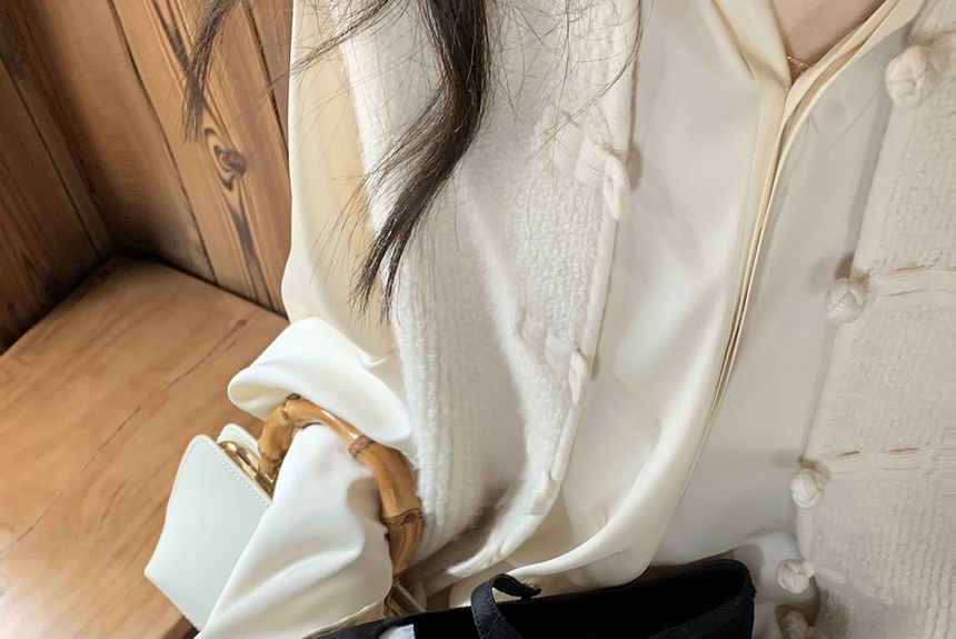 Fabric Mary Jane Flats Pearl Faux