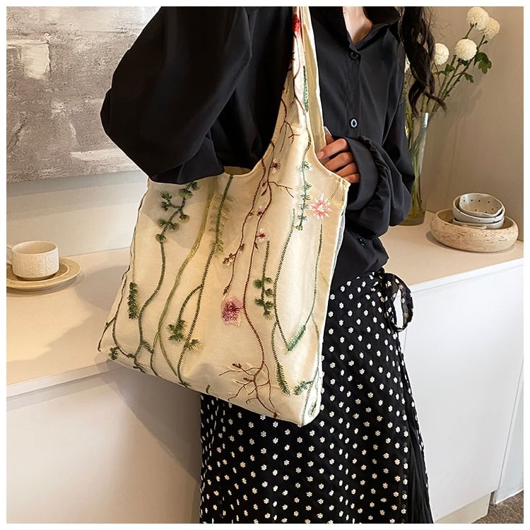 Embroidered Tote Bag