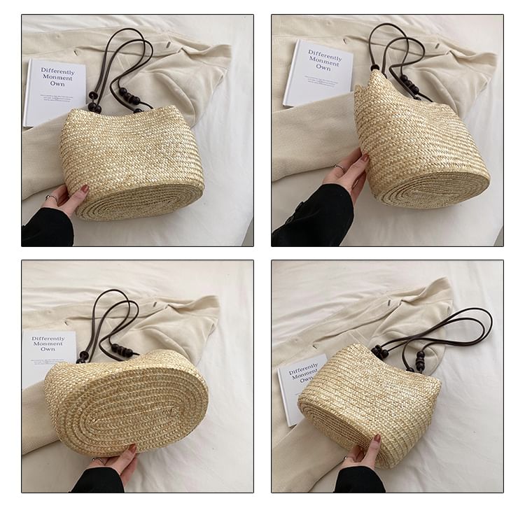 Sac fourre-tout tissé avec perles