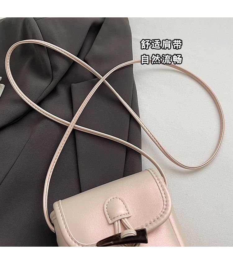 Plain Toggle Faux Leather Mobile Phone Crossbody Bag