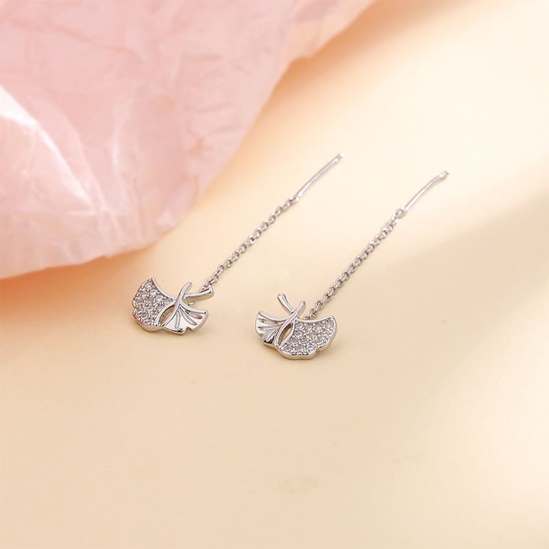 Leaf Alloy Threader Earring