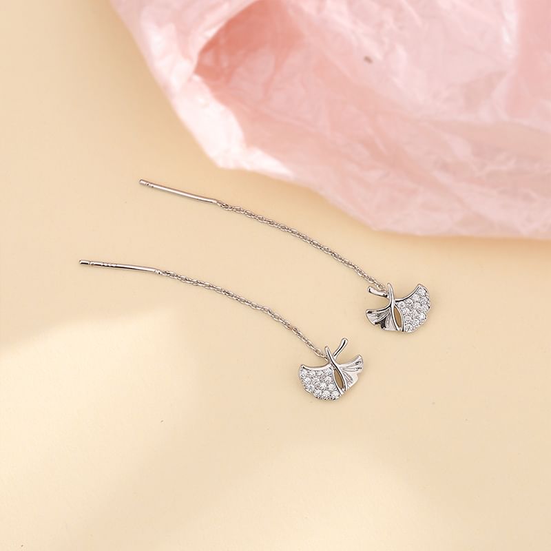 Leaf Alloy Threader Earring