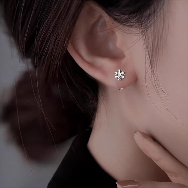 Clous d'oreilles en alliage flocon de neige