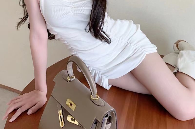 Plain Mini Dress Strap Spaghetti Bodycon