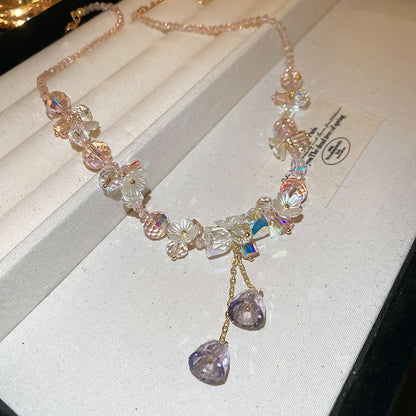 Faux Crystal Choker / Bracelet / Dangle Earring