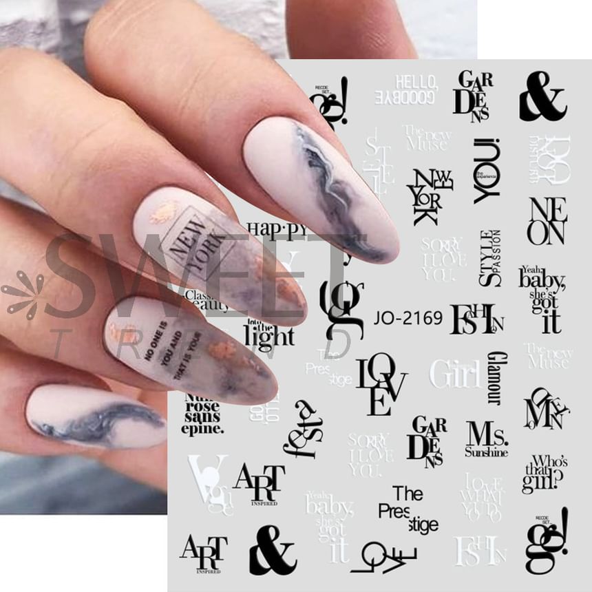 Lettering Nail Art Stickers