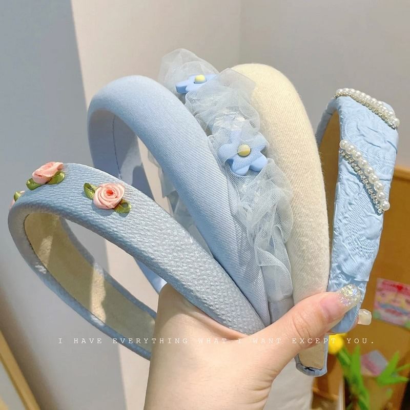 Flower Faux Pearl Hair Band (Various Designs)