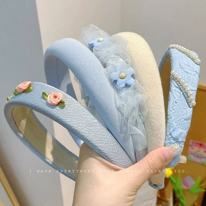 Flower Faux Pearl Hair Band (Various Designs)